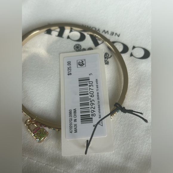 Viral Coach lock charm colorful gold bangle bracelet - Picture 5 of 6